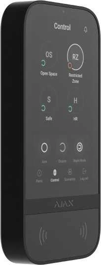 Ajax KeyPad TouchScreen belaidė valdymo klaviatūra liečiamu ekranu (Juoda)