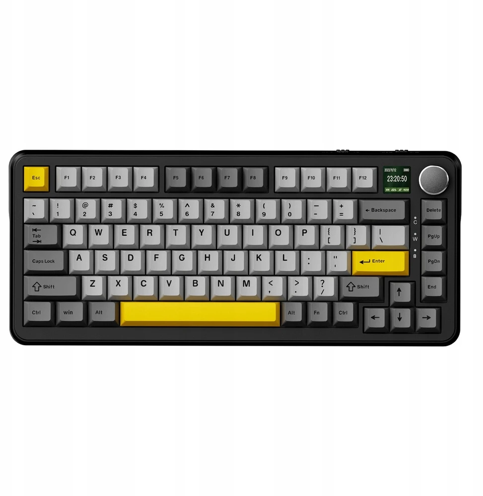 Klaviatūra mechaninė su laidu Ajazz AK820 MAX Magnetic switches Juodas Gray Geltona RGB