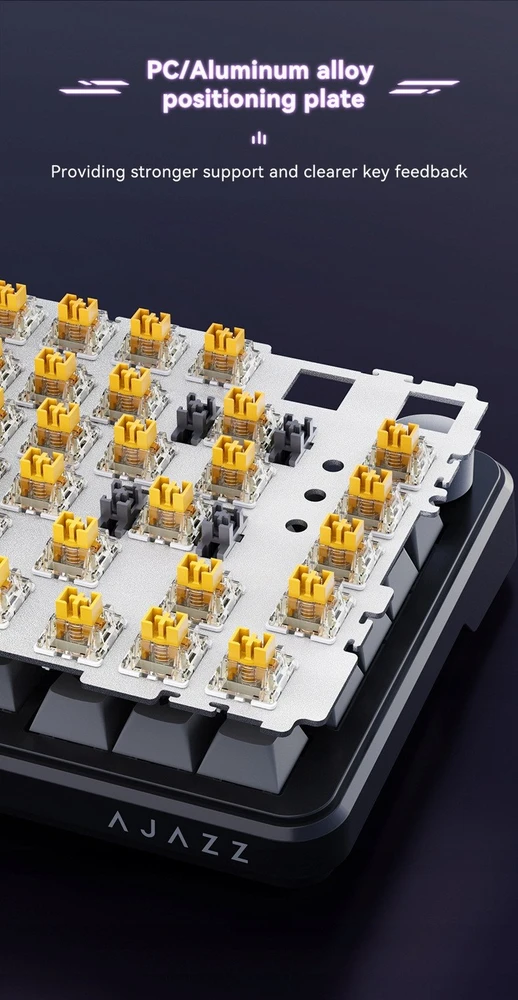 Klaviatūra mechaninė su laidu Ajazz AK820 MAX Magnetic switches Violetinė Baltas RGB