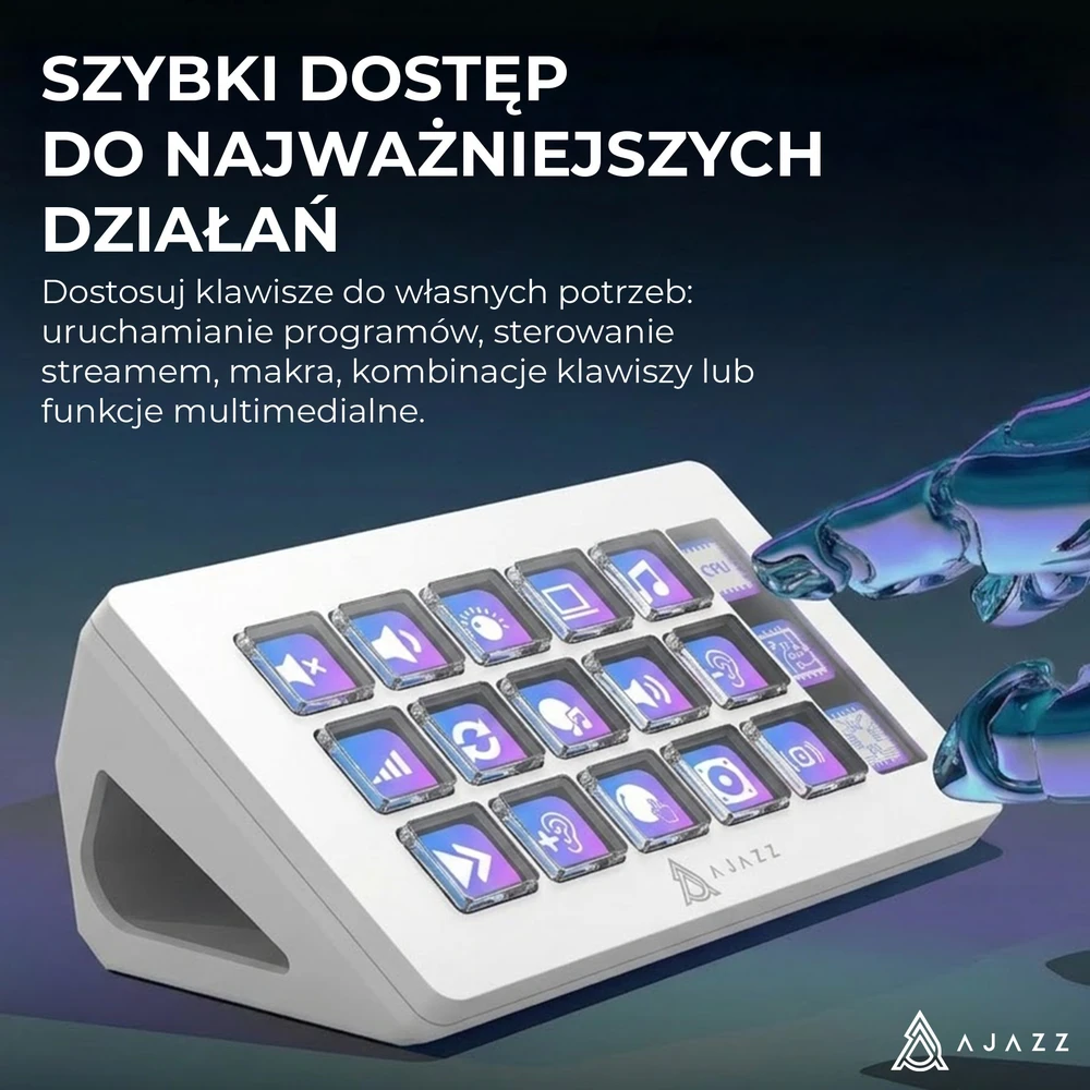 Ajazz Srautinio transliavimo valdymo pultas Ajazz AKP153E USB Baltas