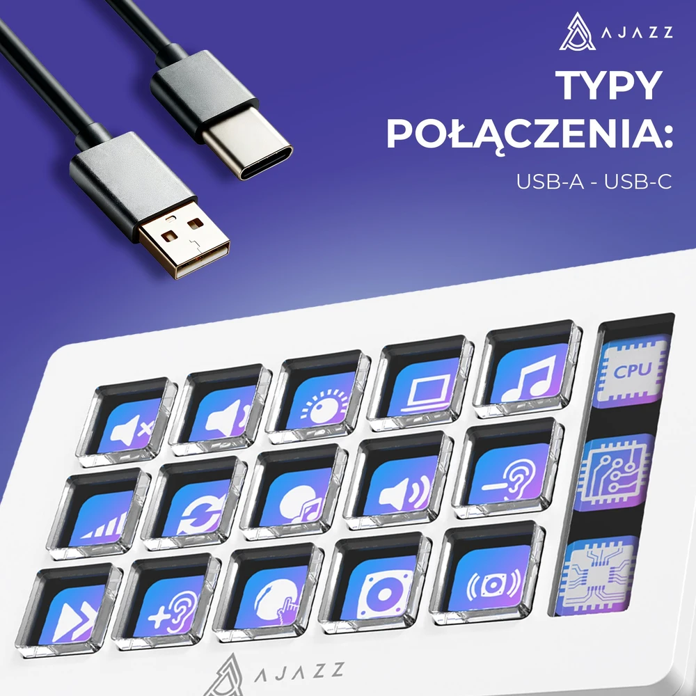 Ajazz Srautinio transliavimo valdymo pultas Ajazz AKP153E USB Baltas