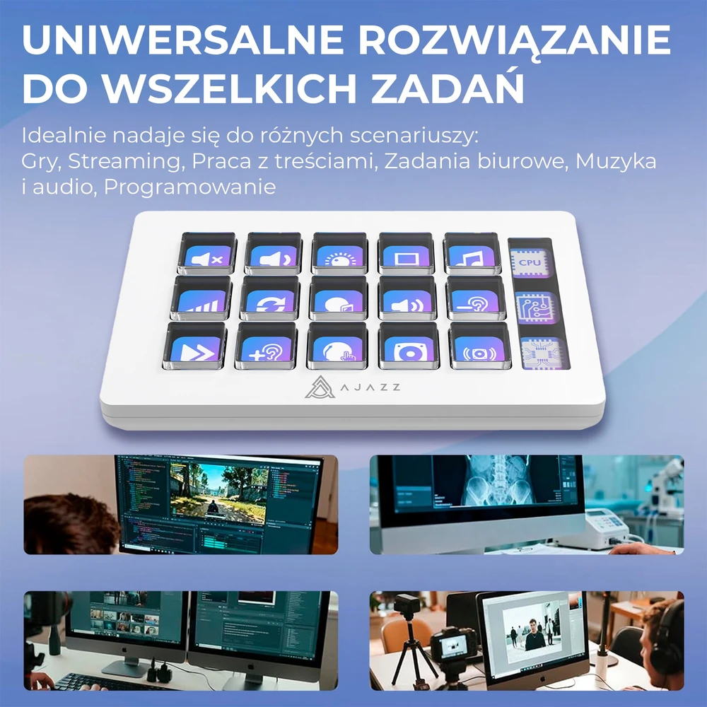 Ajazz Srautinio transliavimo valdymo pultas Ajazz AKP153E USB Baltas