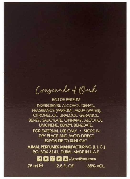 Ajmal Crescendo of Oud parfuminio vandens purškiklis 75ml