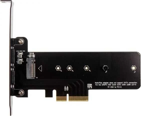 Akasa M.2 į PCIe adapteris plokštės profilis