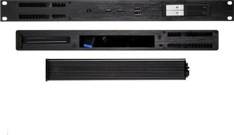Akasa Galileo TU1 Thin–Mini–ITX 1U obudowa, OEM – juoda
