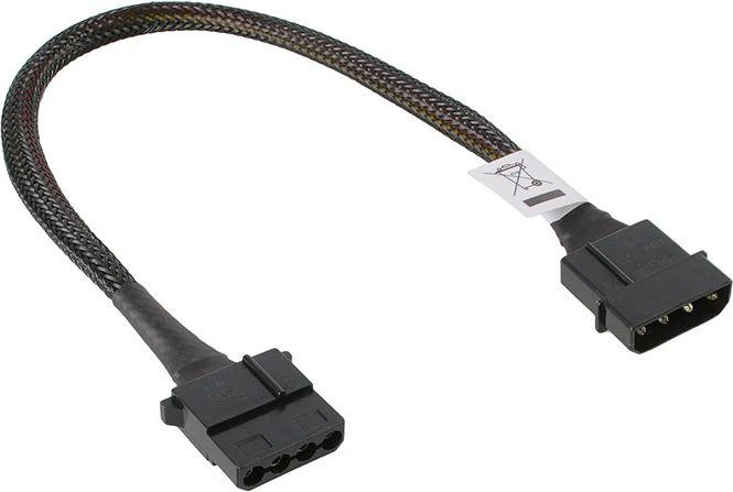 Akasa 4-Pol Molex Extension kabelis – 30cm juodos spalvos