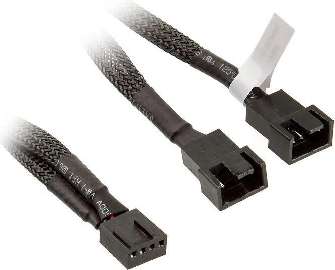 Kabelis AKASA 4-pin PWM, 0.1m, juodas / AK-0022