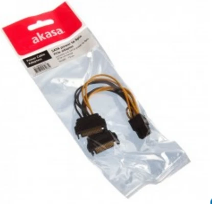 Akasa 2x 15-Pin-SATA to 1x 6-Pin-PCIe Adapteris