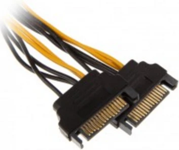 Akasa 2x 15-Pin-SATA to 1x 6-Pin-PCIe Adapteris