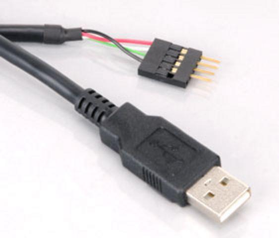 „Akasa“ išorinio ir vidinio USB kabelio jungtis – 40 cm