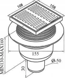Akces PRIEDAI 11957 TIESIOSIOS NUOTEKŲ GRINTELĖS FI 50 100X100MM Baltas NERŪDijantis PLIENAS. // S.KRAT.A.10X10-PR-50 / NI / BI