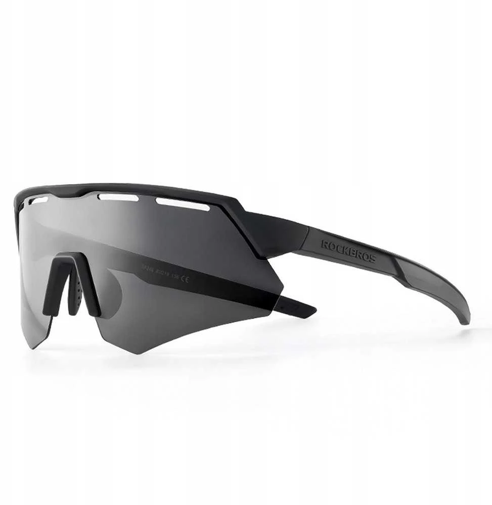 Rockbros Polarized dviratininko akiniai su UV apsauga ir Corrective Insert – pilkos spalvos