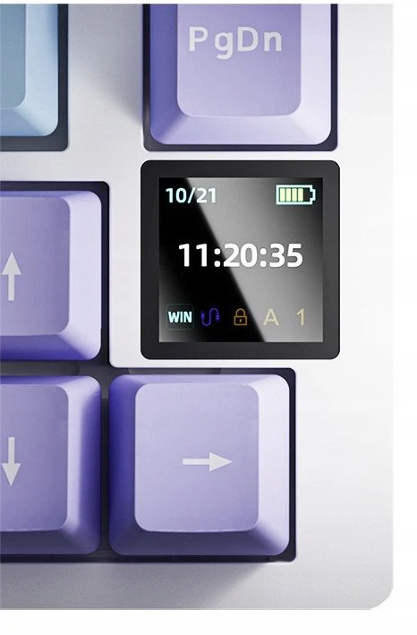 Klaviatūra mechaninė belaidė Ajazz AK820 Pro Gift Switch Violetinė Baltas Mėlyna RGB