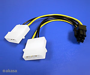 Akasa dual 4pin į 6pin PCIe adapteris