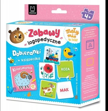 Aksjomat „Axiom Little Mi“ tai patinka! Logopediniai žaidimai. Atitikimo žaidimai + knyga. 40867