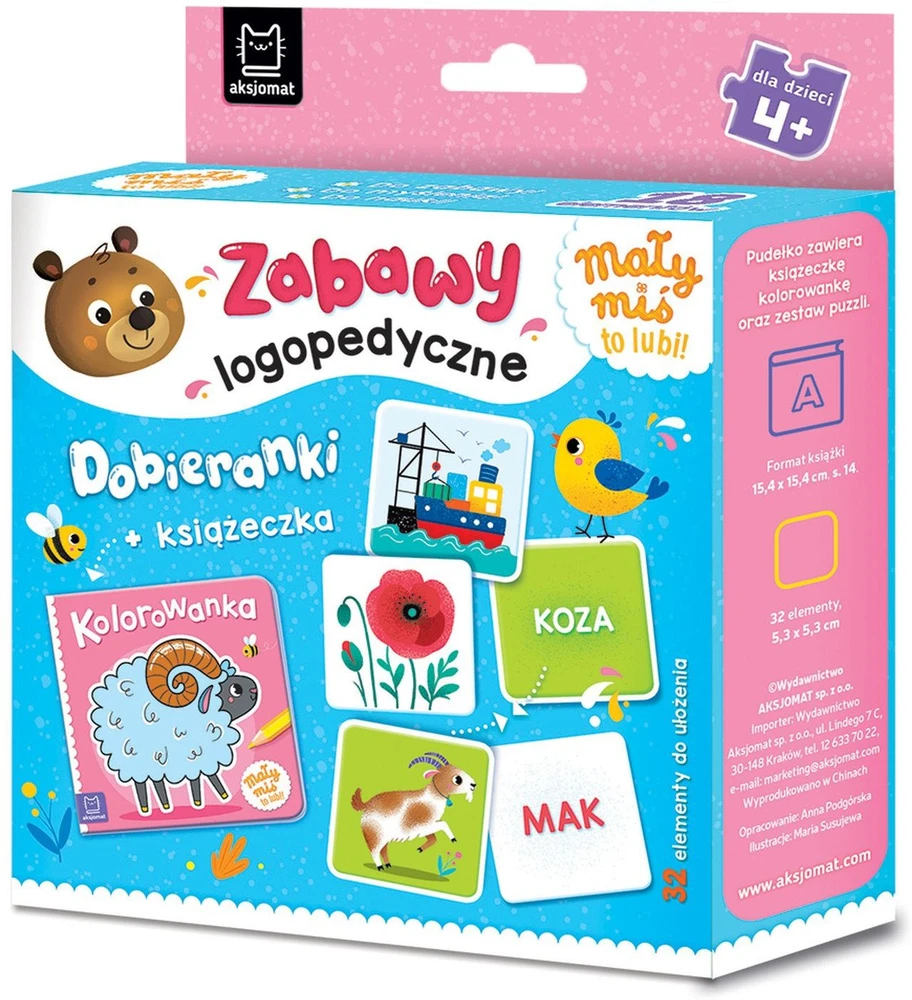 Aksjomat „Axiom Little Mi“ tai patinka! Logopediniai žaidimai. Atitikimo žaidimai + knyga. 40867