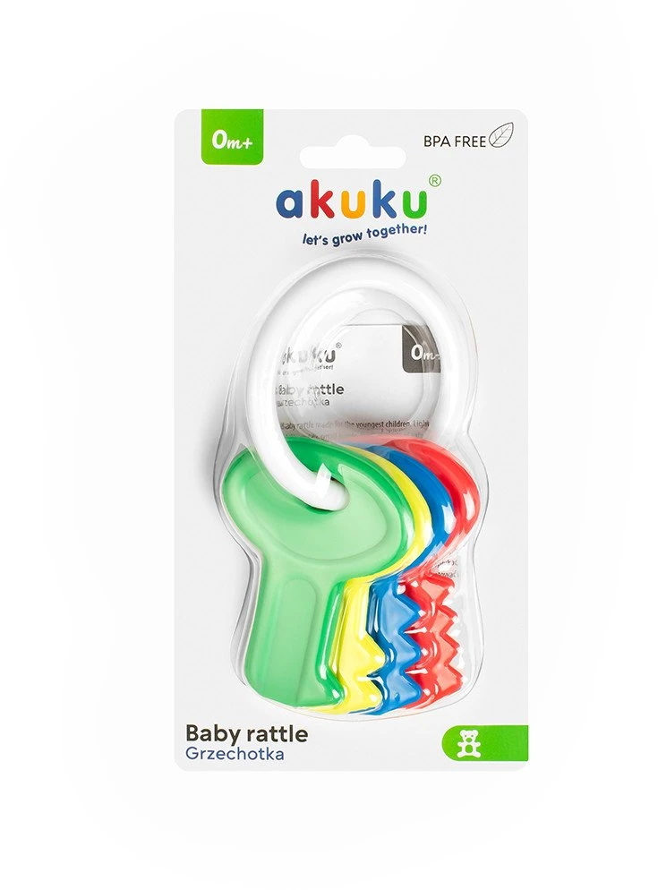 Akuku barškutis-kramtukas raktų formos