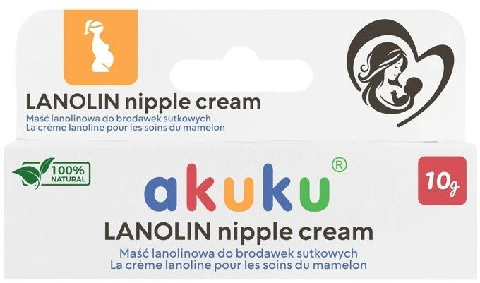 Akuku natūralus spenelių kremas su lanolinu, A0713