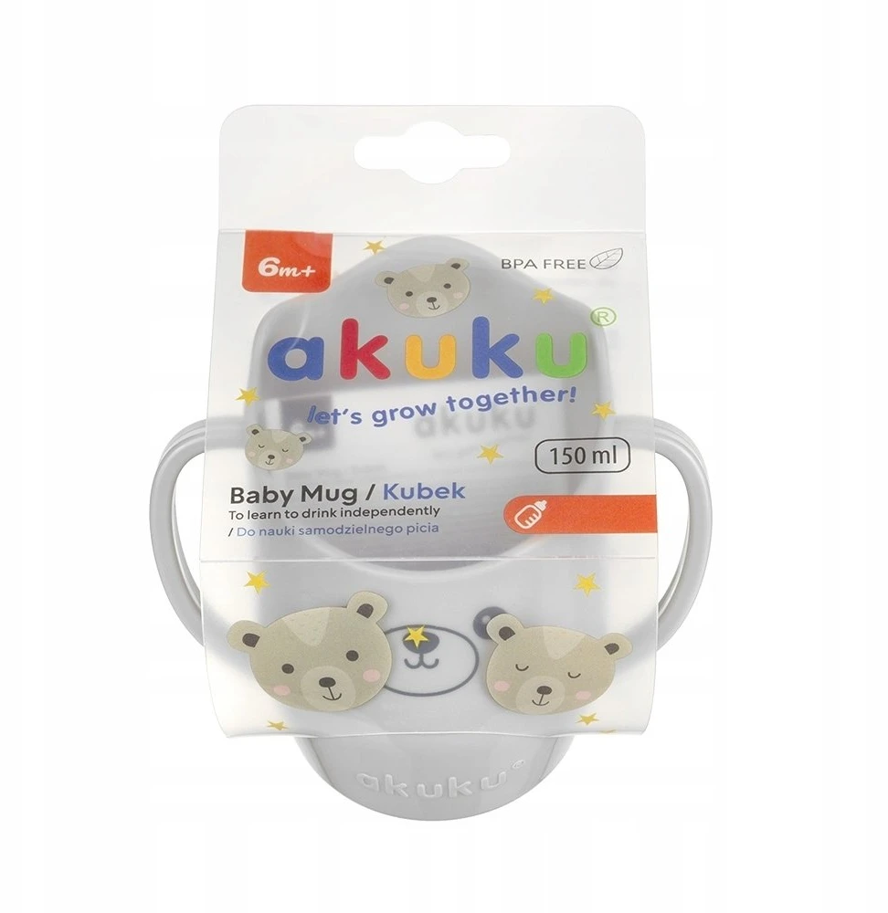 Akuku mokomasis puodelis 150 ml., pilkas, A0695
