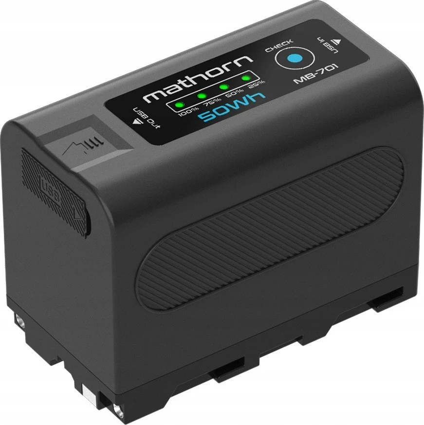 Akumulatorius Astar Bateria Mathorn MB-701 6700mAh 50Wh USB-C LED, skirtas NP-F770