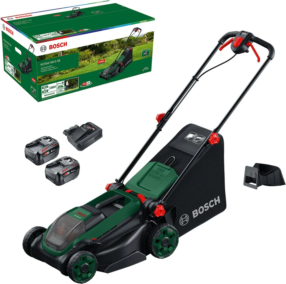 Akumuliatorinė vejapjovė Bosch Rotak 18V2-38; 38 cm