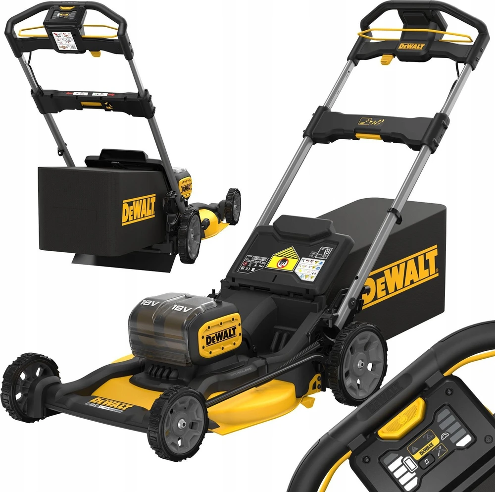 DEWALT stumiama akumuliatorinė vejapjovėDCMWP134N,  2x18V, 53cm, be akumuliatoriaus ir kroviklio