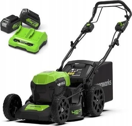 Akumuliatorinė savaeigė vejapjovė Greenworks GD24X2LM46SPK4x; 2x24 V; 2x4,0 Ah akum.