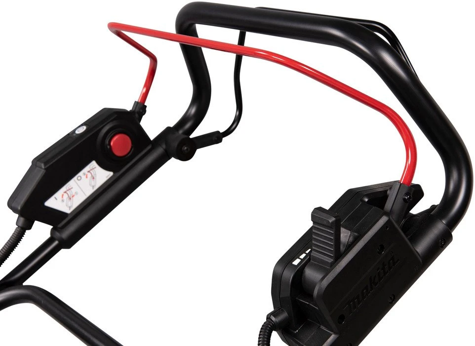 Makita DLM481Z akumuliatorinė vejapjovė 2x18V, 48cm, savaeigė, 4 viename (pjovimas/rinkimas/mulčiavimas/galinis išmetimas), 27,1kg, plastikinis korpusas, be akumuliatorinio ir krovinio