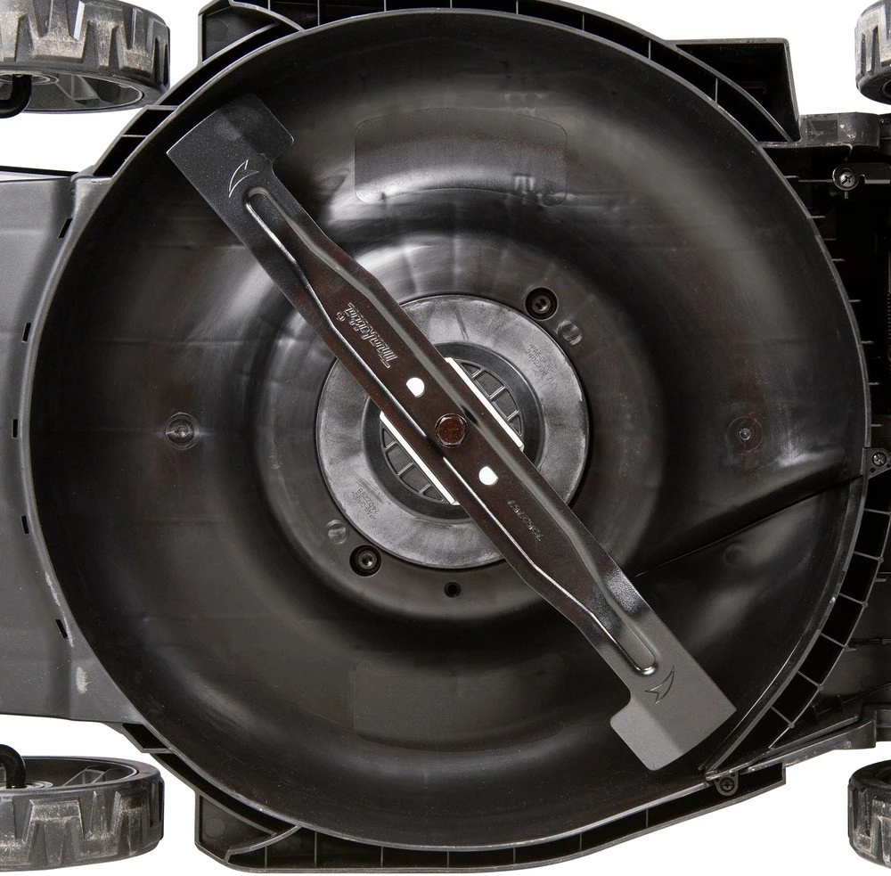 Makita DLM481Z akumuliatorinė vejapjovė 2x18V, 48cm, savaeigė, 4 viename (pjovimas/rinkimas/mulčiavimas/galinis išmetimas), 27,1kg, plastikinis korpusas, be akumuliatorinio ir krovinio