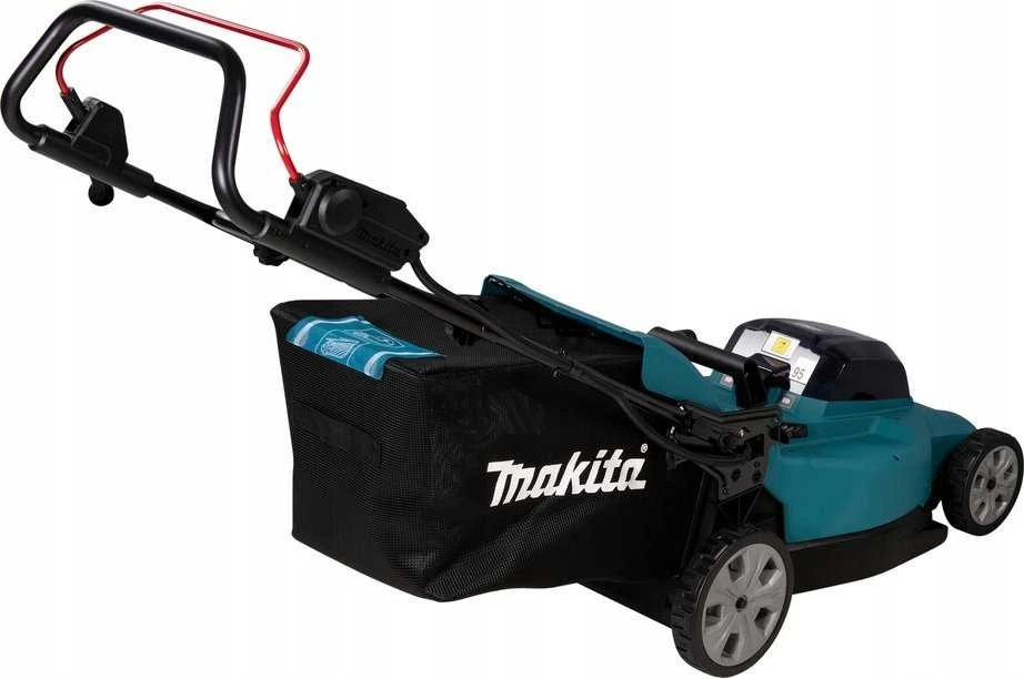 Akumuliatorinė vejapjovė Makita DLM480CT2 2x 18 V, 48 cm, DC18SH įkroviklis 2x 5,0 Ah Li-ion akumuliatioriams, 4/1 (Pjovimas/Surinkimas/Mulčiavimas/Galinis išmetimas), Plastikinis korpusas