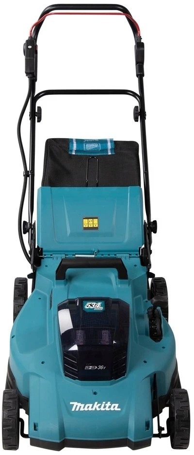 Makita DLM538Z Akumuliatorinė vejapjovė 2X18V, 53cm, 4/1 (Pjovimas/Surinkimas/Mulčiavimas/Galinis išmetimas), 25,5kg, Plastikinis korpusas, Be akumuliatorių ir kroviklio!