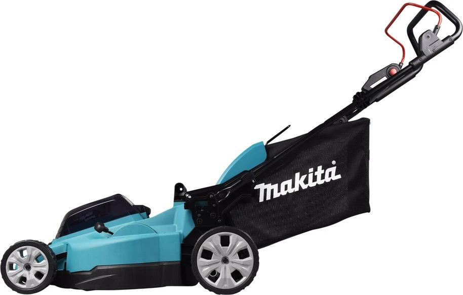Makita DLM480Z Akumuliatorinė vejapjovė 2X18V, 48cm, 4/1 (Pjovimas/Surinkimas/Mulčiavimas/Galinis išmetimas), 24,5kg, Plastikinis korpusas, Be akumuliatorių ir kroviklio!