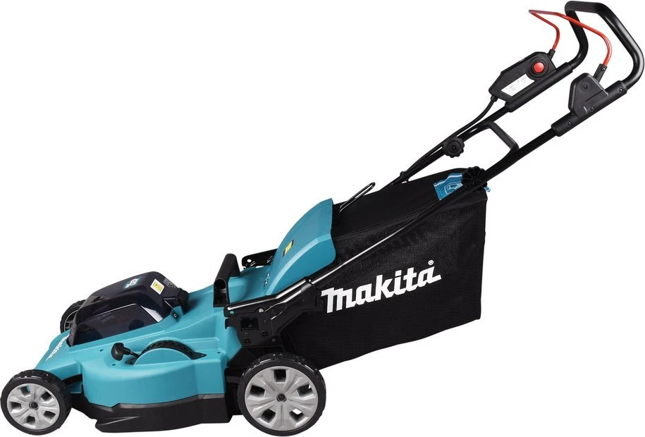 Makita DLM480Z Akumuliatorinė vejapjovė 2X18V, 48cm, 4/1 (Pjovimas/Surinkimas/Mulčiavimas/Galinis išmetimas), 24,5kg, Plastikinis korpusas, Be akumuliatorių ir kroviklio!