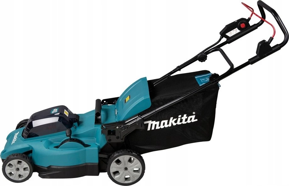 Makita DLM480Z Akumuliatorinė vejapjovė 2X18V, 48cm, 4/1 (Pjovimas/Surinkimas/Mulčiavimas/Galinis išmetimas), 24,5kg, Plastikinis korpusas, Be akumuliatorių ir kroviklio!