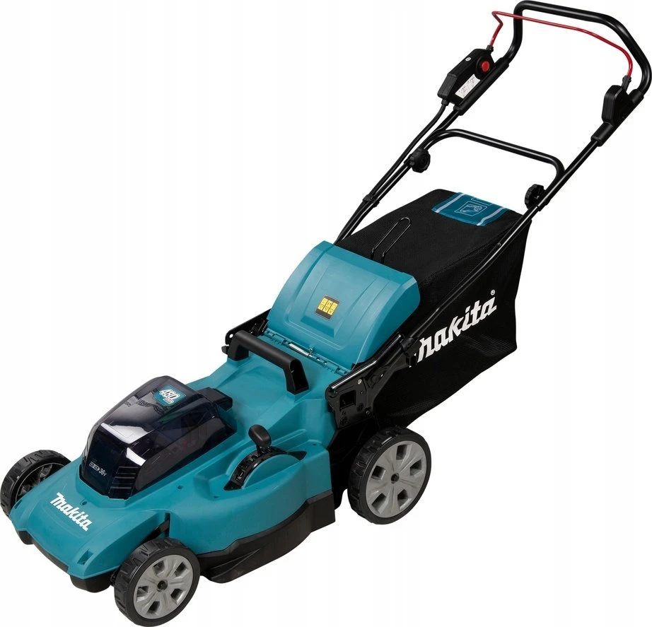 Makita DLM480Z Akumuliatorinė vejapjovė 2X18V, 48cm, 4/1 (Pjovimas/Surinkimas/Mulčiavimas/Galinis išmetimas), 24,5kg, Plastikinis korpusas, Be akumuliatorių ir kroviklio!