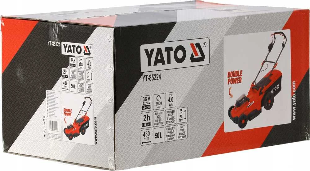 Yato Toya Sa Poland Akumuliatorinė stumdoma žoliapjovė | 2X18V 43 cm 2X4AH (YT-85224)
