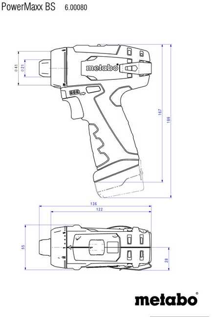 Akumuliatorinis suktuvas-gręžtuvas Metabo PowerMaxx BS Basic; 12 V; 2x2 Ah akum.; + priedai (600080710)