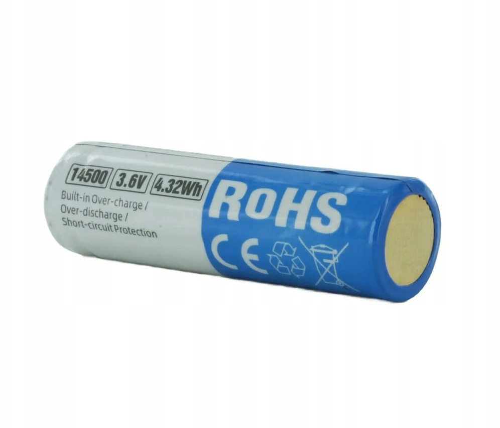 Xtar 1200mAh 3,6V 14500 AA akumuliatorius su PCB