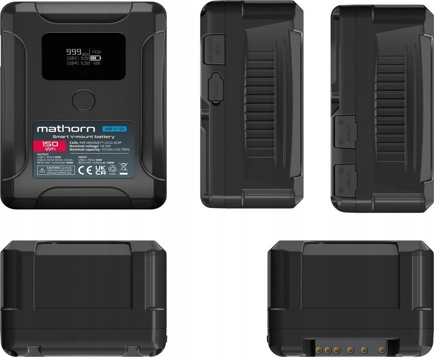 Akumuliatorius Canyon Bateria Mathorn MB-V150 10500mAh PD65W OLED USB-C 150Wh V-mount