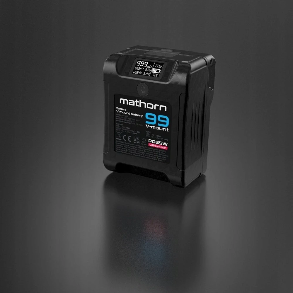 Akumuliatorius Canyon Bateria Mathorn MB-V99 6800mAh PD65W OLED USB-C 99Wh V-mount