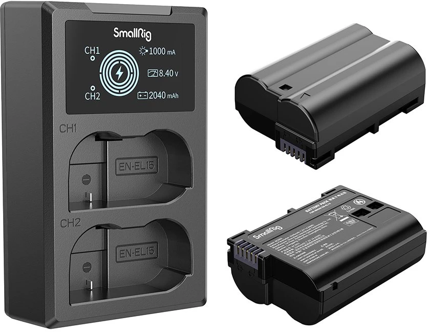 „SmallRig EN-EL15“ fotoaparato akumuliatoriaus ir įkroviklio rinkinys 3820B