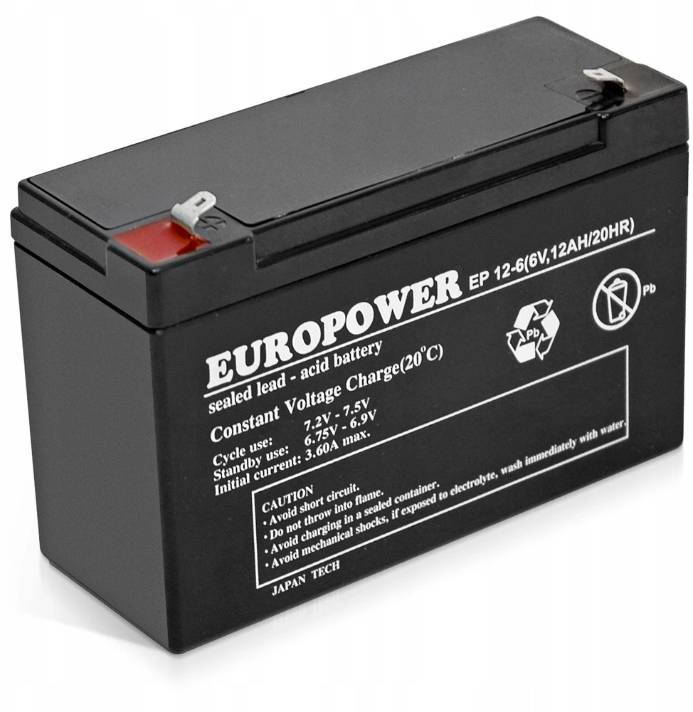 Europower EP 12-6 švino rūgšties akumuliatorius