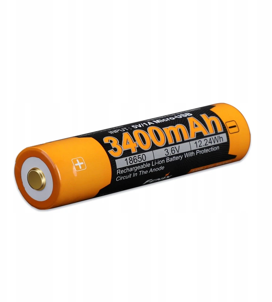 Fenix 18650 akumuliatorius 3400 mAh šoninis vaizdas
