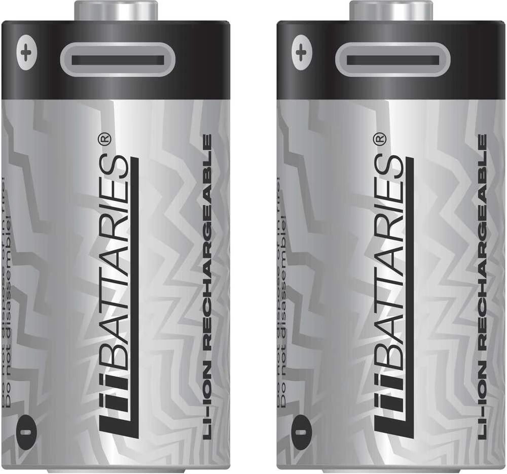 CR123 Baterija LiiBatteries CR123A 750mAh juoda/2 vnt. USB-C