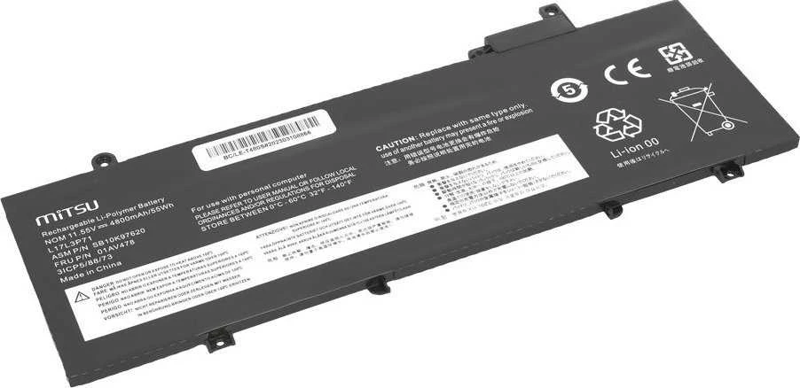 Bateria Mitsu Bateria L17L3P71 01AV478 do Lenovo Thinkpad T480s