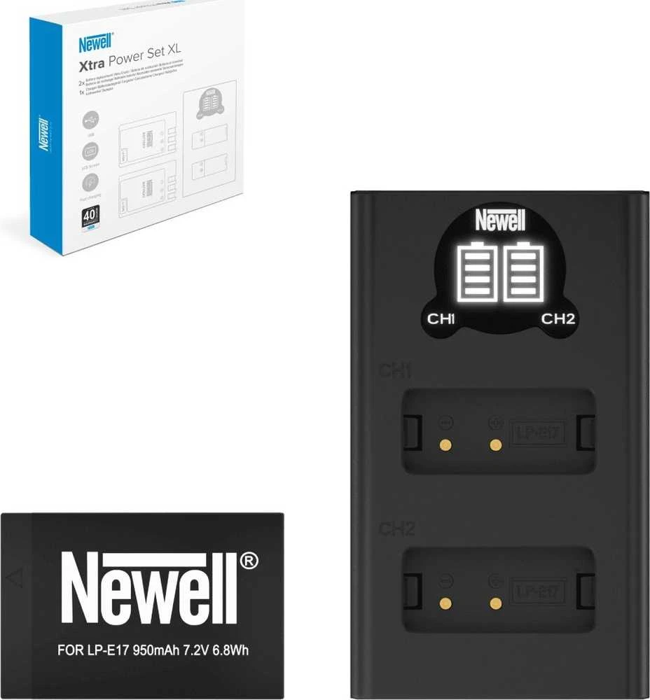 Dviejų kanalų įkroviklis ir LP-E17 akumuliatorius Newell DL-USB-C skirtas Canon