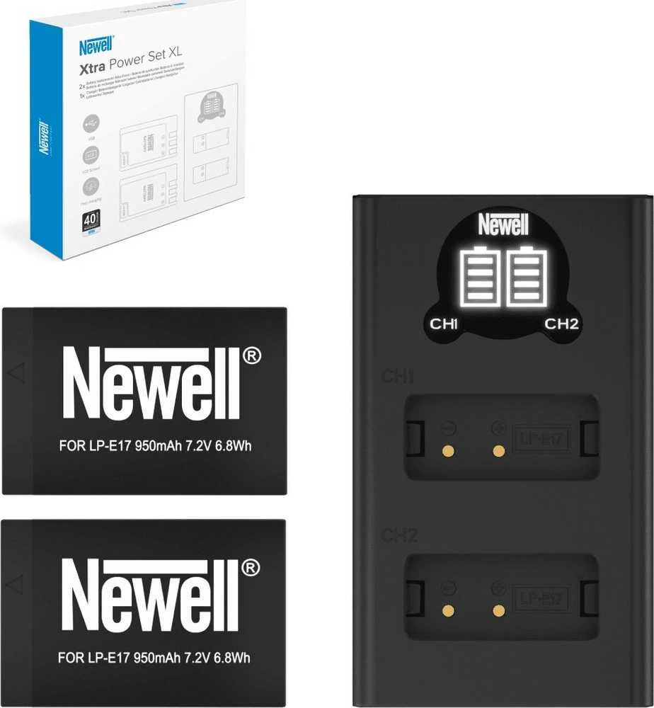 Akumuliatorių Įkroviklio Rinkinys - Newell DL-USB-C Dviejų Kanalų Įkroviklis LP-E17 Akumuliatoriams