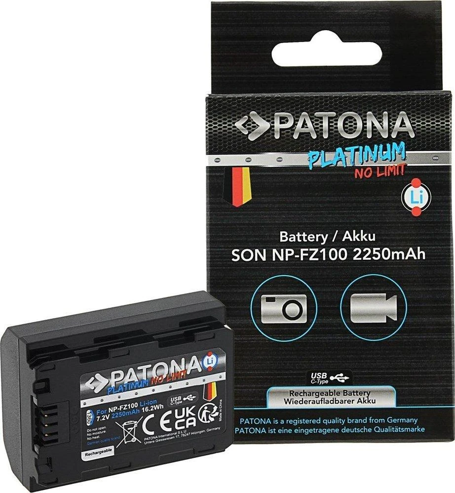PATONA 1360 fotoaparato / vaizdo kameros baterija Lithium-Ion (Li-Ion) 2250 mAh