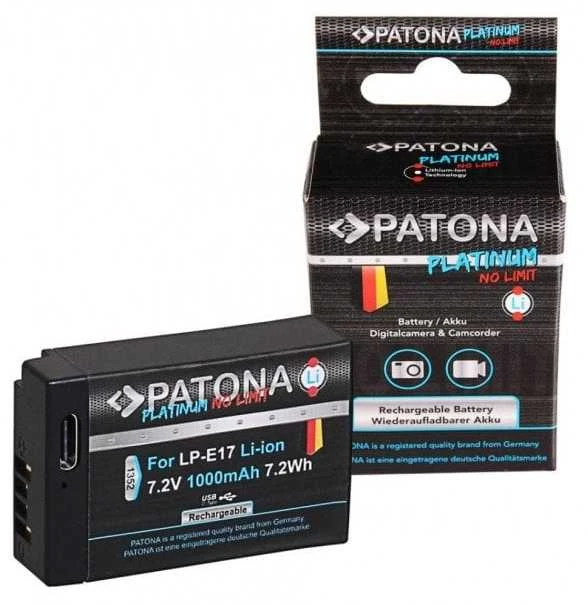 Akumuliatorius Patona Akumuliatorius Patona Platinum LP-E17 su USB-C do Canona