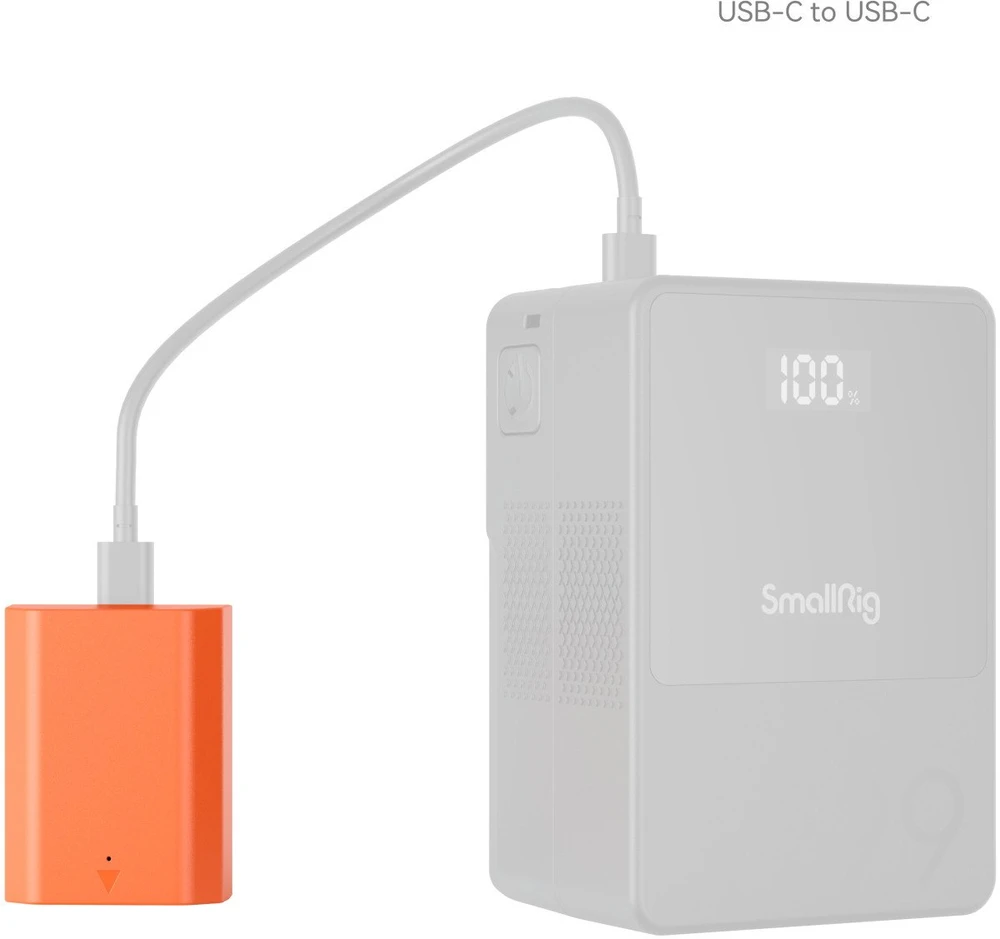 Oranžinis SmallRig 4969 NP-FZ100 USB-C Rechargeable Camera Baterija Oranžinis